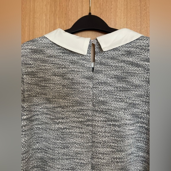 Grey/white off jersey dress with white collar - Picture 5 of 12